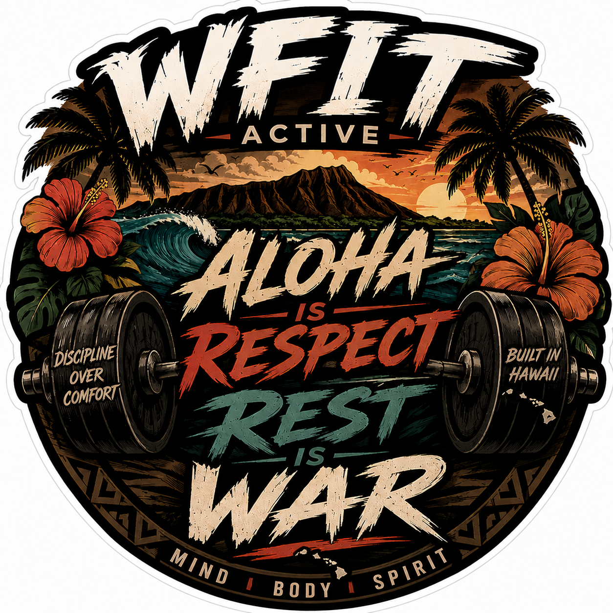 WFit “Aloha Is Respect” Die Cut Sticker